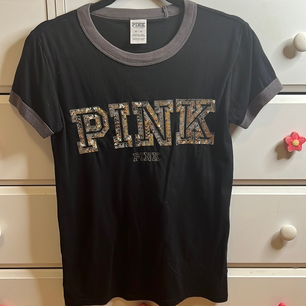 Bedazzled pink top